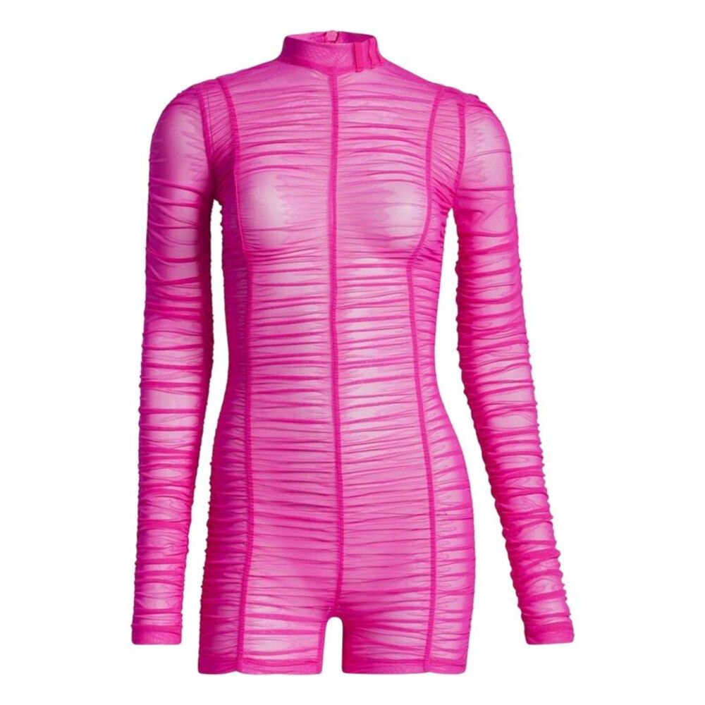 Adidas Womens/Ladies Ivy Park Mesh Fitted Long-Sleeved Romper / Pink